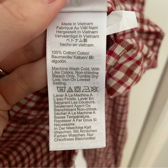 Women's Red Checkered Ruffle Top - Picture 5 of 8